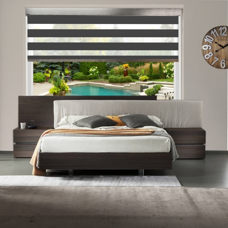 HEWO duo rolgordijn darkness-wide verduisterend antraciet product afbeelding